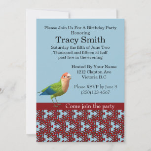 Cockatiels de bon goût Invitation d'anniversaire