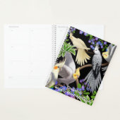 Cockatiels in Forget Me Nots Hebdomadaire par mois (Devant avec enveloppe)
