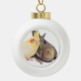 Cockatiels Keramische Bal Ornament