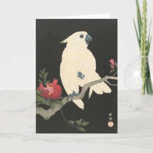 Cockatoo blanc - Carte de voeux d'art japonais