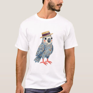 Cockatoo Boater Hoed T-Shirt - Mooie Paisley