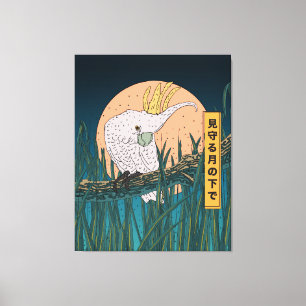 Cockatoo Japanse reisposter Canvas Afdruk