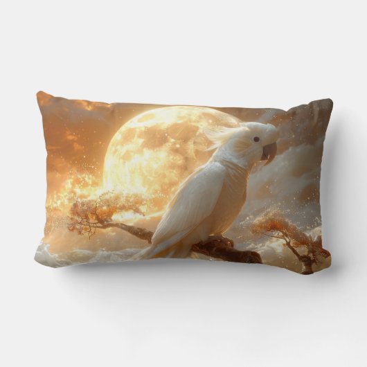 Cockatoo Parrot Fantasy Dreamscape Kussen (Achterkant)