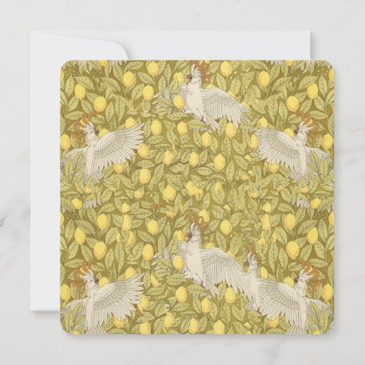 Cockatoo Whimsical Art Nouveau Mariage Invitations (Dos)