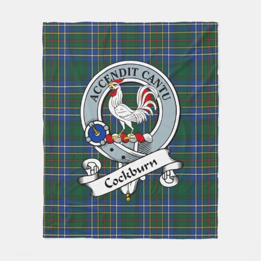 Cockburn Ancient Clan badge Tartan Pset Fleece Deken (Voorkant)