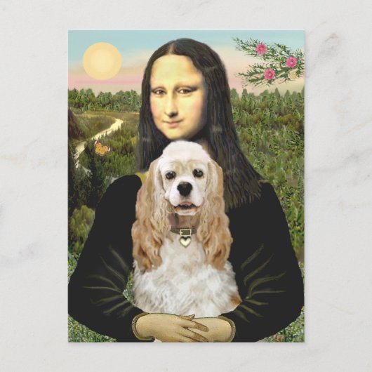 Cocker (Buff) - Mona LIsa Briefkaart (Voorkant)