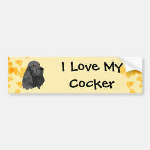 Cocker ~ Ik hou van mijn zwarte Cocker Bumpersticker