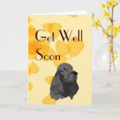 Cocker ~ Ik hou van mijn zwarte Cocker Kaart (Gele Bloem)