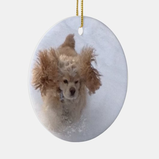 "COCKER LOVE THE SNOW" ORNEMENT CÉRAMIQUE (Droite)