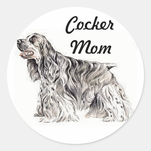 Cocker Mom, American Cocker Spaniel Sticker (Devant)