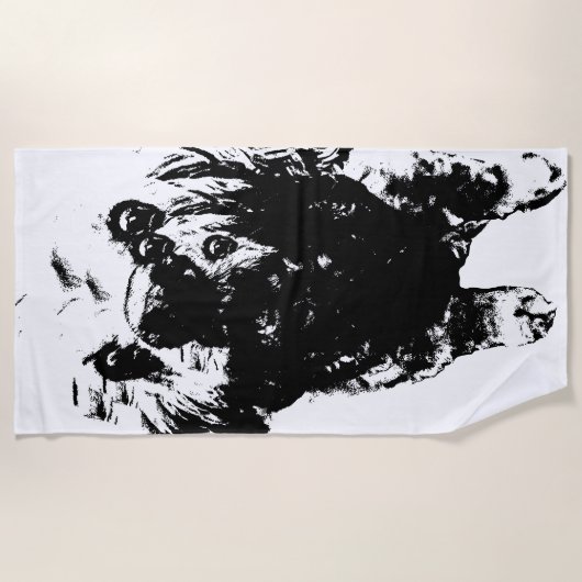 Cocker Sketch –   Bold Dog, Big Splash Strandlaken (Voorkant)