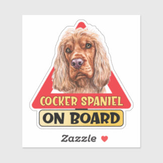 Cocker Spaniel Aan Boord Mooie Hond Rode Verkeersb Sticker