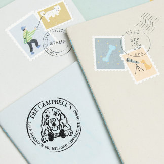 Cocker Spaniel Aangepast adres voor teruggave Rubberstempel