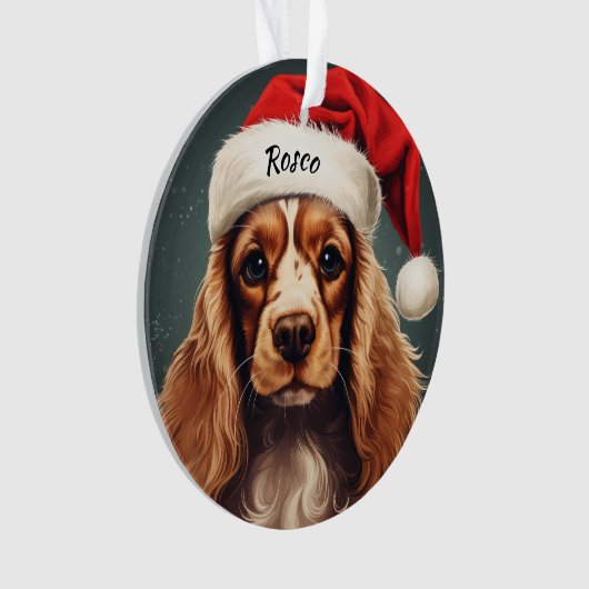 Cocker Spaniel Aangepaste Kerst Ornament (voorkant)