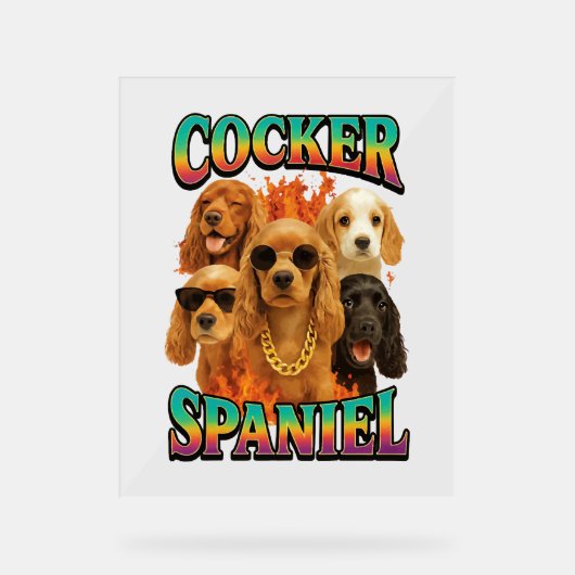 Cocker Spaniel Acryl Bord (Voorkant)