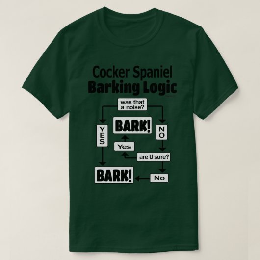 Cocker Spaniel Barking Logic T-shirt (Design voorkant)