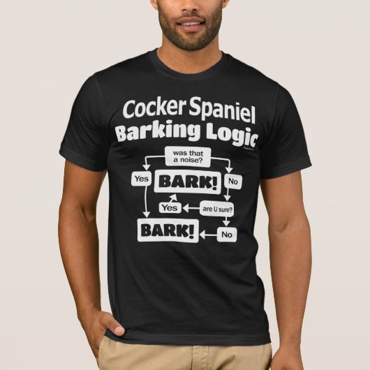 Cocker Spaniel Barking Logic T-shirt (Voorkant)