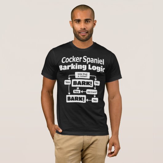 Cocker Spaniel Barking Logic T-shirt (Voorkant volledig)