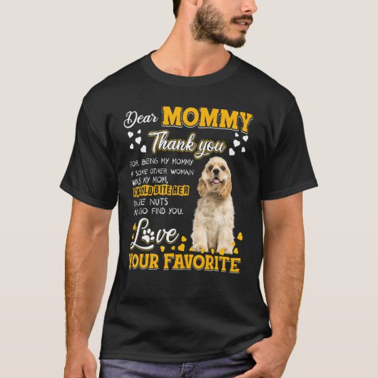Cocker Spaniel Beste mama bedankt dat je mijn M be T-shirt (Voorkant)
