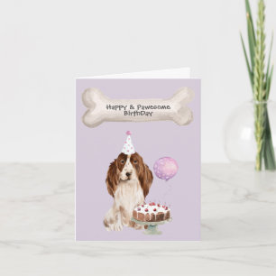 Cocker Spaniel Birthday Celebration Party Cake Hat Feestdagen Kaart