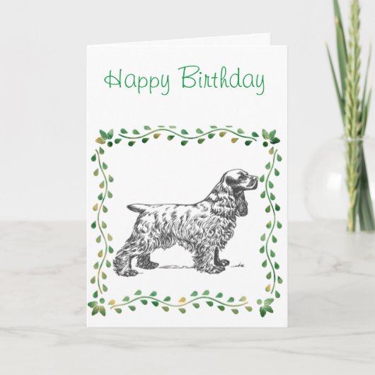 Cocker Spaniel Birthday Kaart (Voorkant)