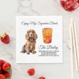 Cocker Spaniel Bruiloft Handtekening Drink Servet