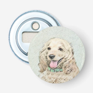 Cocker Spaniel Buff Schilderij - Originele Honden Button Flesopener
