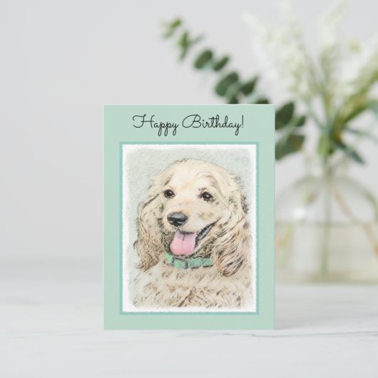 Cocker Spaniel Buff-schildering - Oorspronkelijke Briefkaart (Staand voorkant)