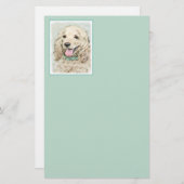 Cocker Spaniel Buff-schildering - Oorspronkelijke Briefpapier (Voorkant / Achterkant)