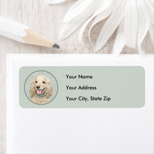 Cocker Spaniel Buff-schildering - Oorspronkelijke  Etiket (Insitu)