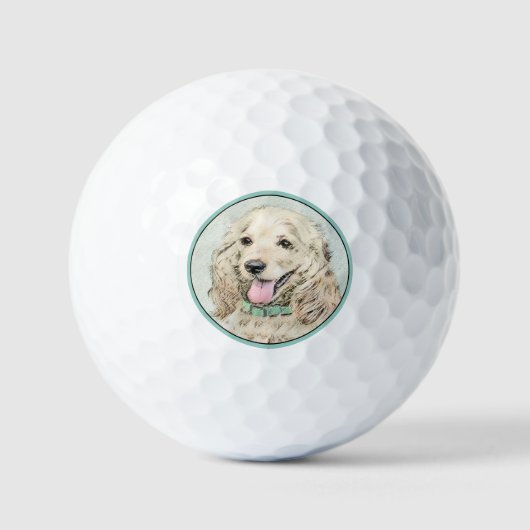 Cocker Spaniel Buff-schildering - Oorspronkelijke Golfballen (Voorkant)