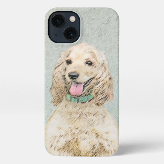 Cocker Spaniel Buff-schildering - Oorspronkelijke iPhone Hoesje (Achterkant)