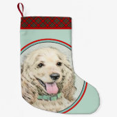 Cocker Spaniel Buff-schildering - Oorspronkelijke  Kleine Kerstsok (Voorkant)