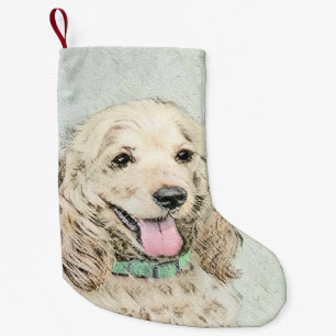Cocker Spaniel Buff-schildering - Oorspronkelijke  Kleine Kerstsok