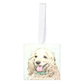 Cocker Spaniel Buff-schildering - Oorspronkelijke  Kubus Ornament (Voorkant)