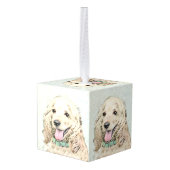Cocker Spaniel Buff-schildering - Oorspronkelijke  Kubus Ornament (Achter hoekig)
