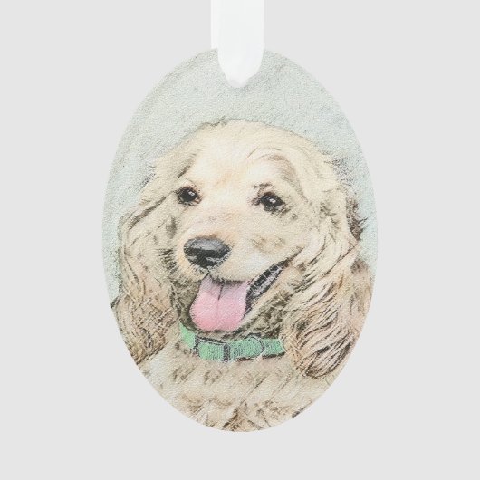 Cocker Spaniel Buff-schildering - Oorspronkelijke  Ornament (voorkant)