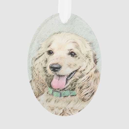 Cocker Spaniel Buff-schildering - Oorspronkelijke  Ornament (achterkant)