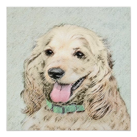 Cocker Spaniel Buff-schildering - Oorspronkelijke  Perfect Poster (Voorkant)
