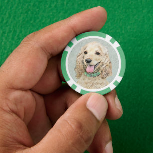 Cocker Spaniel Buff-schildering - Oorspronkelijke Poker Chips