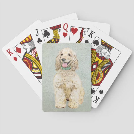 Cocker Spaniel Buff-schildering - Oorspronkelijke  Pokerkaarten (Achterkant)