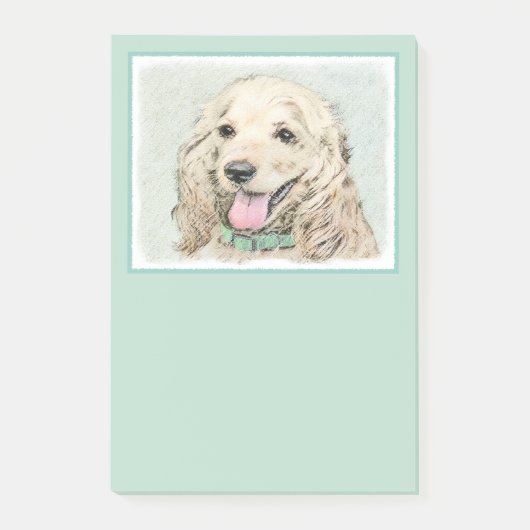 Cocker Spaniel Buff-schildering - Oorspronkelijke Post-it® Notes (Voorkant)