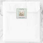 Cocker Spaniel Buff-schildering - Oorspronkelijke Vierkante Sticker (Tas)