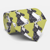Cocker Spaniel BW Parti Stropdas (Opgerold)