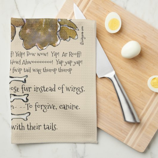 Cocker Spaniel Cartoon Chien Citations Serviette d (Quart Plié)