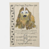 Cocker Spaniel Cartoon Chien Citations Serviette d (Vertical)