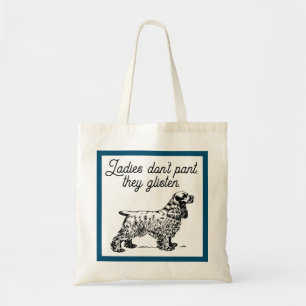 Cocker Spaniel Cartoon met grappige Pet Joke Tote Bag
