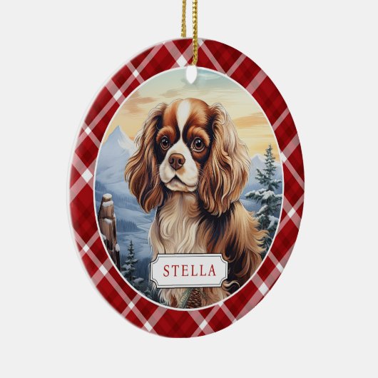 Cocker Spaniel Ceramic Circle Ornement (Droite)