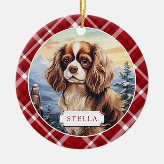 Cocker Spaniel Ceramic Circle Ornement (Devant)