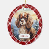 Cocker Spaniel Ceramic Circle Ornement (Gauche)